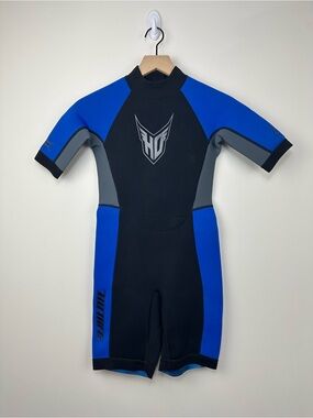 Ho Sports Black & Blue Kids Short Sleeve Wetsuit,  14